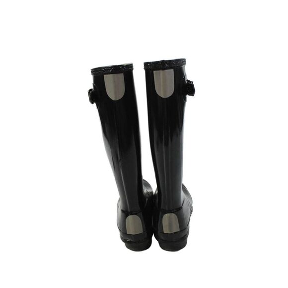 Hunter Womens Pull On Gloss Knee High Rain Boots Black Size 4 Medium - Picture 3 of 5